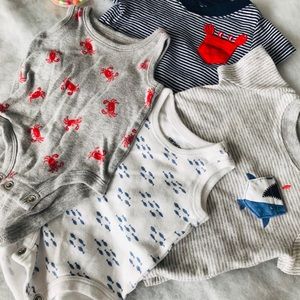 Set of beachy sleeveless onesie and shirts-newborn